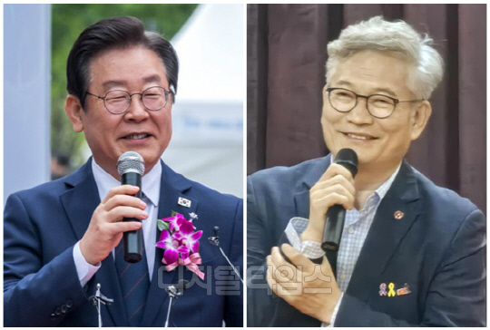 이재명(왼쪽) 전 더불어민주당 대표와 송영길 소나무당 대표. <디지털타임스 DB>